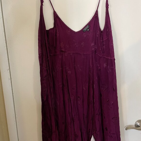 Topshop US6 Purple Floral Silk Wrap Dress – High‑Low, Spaghetti Strap - Picture 5 of 16